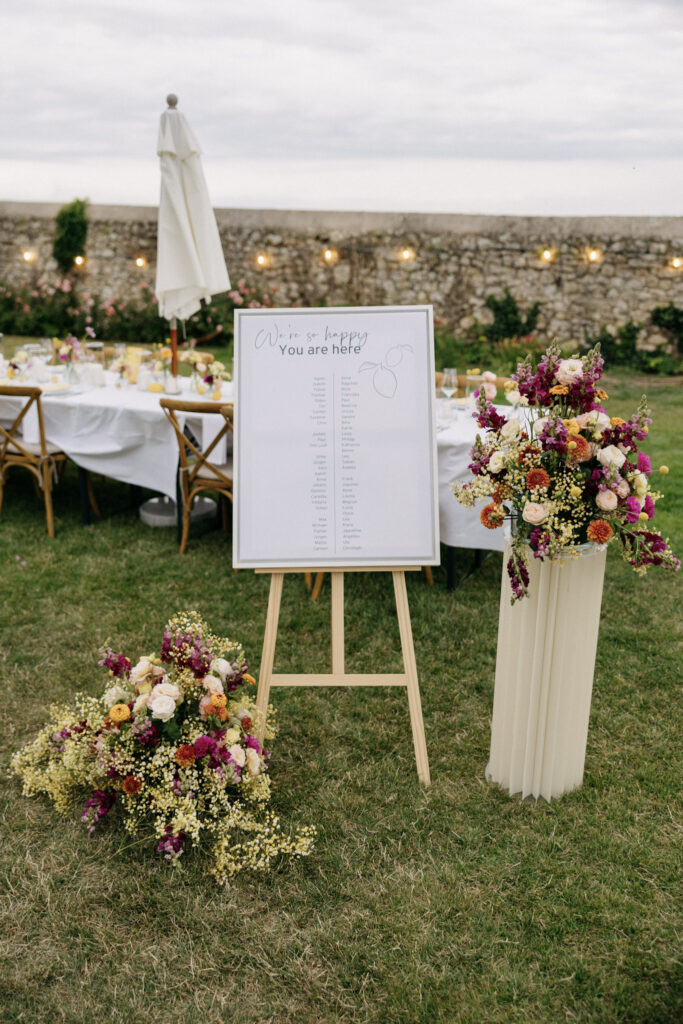 Sitzplan einer Hochzeit
